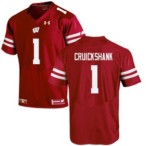 #1 Aron Cruickshank University of Wisconsin Men Football Jerseys Red