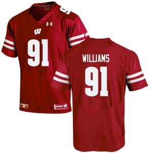 #91 Bryson Williams University of Wisconsin Men High School Jersey Red