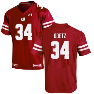 #34 C.J. Goetz University of Wisconsin Men Player Jerseys Red