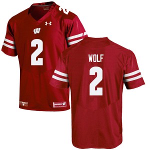 #2 Chase Wolf UW Men College Jerseys Red