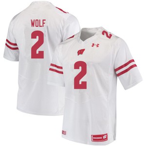 #2 Chase Wolf University of Wisconsin Men College Jerseys White