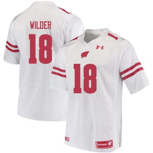 #18 Collin Wilder Wisconsin Men College Jersey White