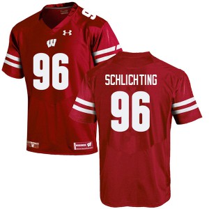 #96 Conor Schlichting UW Men Football Jersey Red