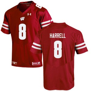 #8 Deron Harrell UW Men Embroidery Jerseys Red