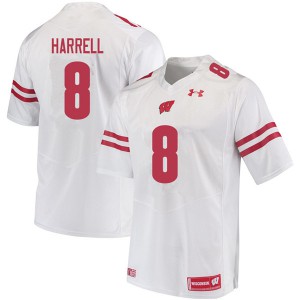 #8 Deron Harrell Badgers Men University Jerseys White