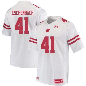 #41 Jack Eschenbach Wisconsin Badgers Men University Jerseys White