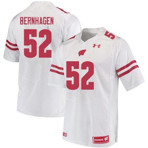 #52 Josh Bernhagen Wisconsin Men Football Jerseys White