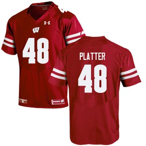 #48 Mason Platter Wisconsin Badgers Men Embroidery Jerseys Red