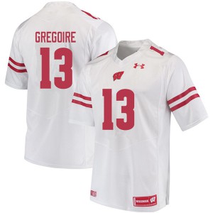 #13 Mike Gregoire Badgers Men Stitched Jersey White