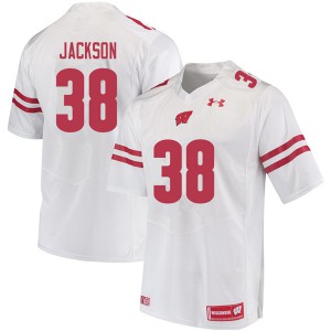 #38 Paul Jackson University of Wisconsin Men College Jersey White