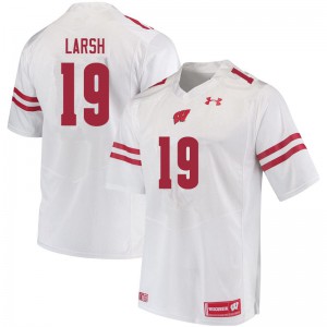 #19 Collin Larsh Wisconsin Badgers Men Stitched Jerseys White