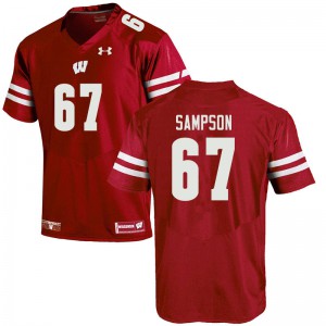 #67 Cormac Sampson University of Wisconsin Men Stitched Jerseys Red