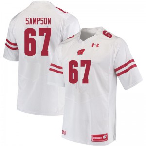 #67 Cormac Sampson Wisconsin Badgers Men Stitched Jersey White