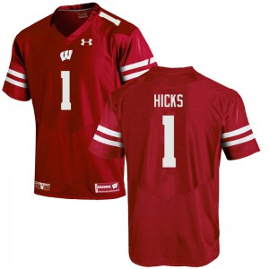 #1 Faion Hicks University of Wisconsin Men High School Jerseys Red