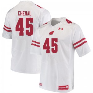 #45 Leo Chenal Wisconsin Badgers Men Embroidery Jerseys White