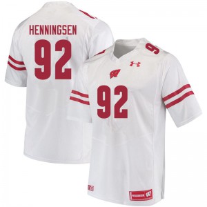 #92 Matt Henningsen University of Wisconsin Men Stitched Jerseys White