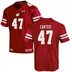 #47 Nate Carter Wisconsin Badgers Men Official Jerseys Red