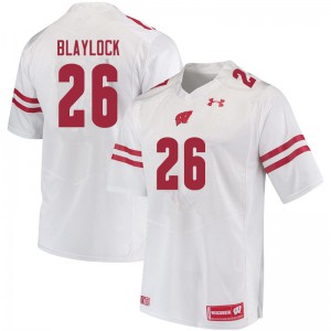 #26 Travian Blaylock Wisconsin Men Official Jerseys White