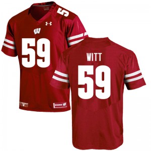 #59 Aaron Witt University of Wisconsin Men High School Jersey Red