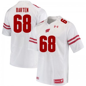 #68 Ben Barten Wisconsin Men Football Jerseys White