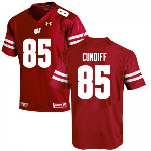 #85 Clay Cundiff Wisconsin Badgers Men Alumni Jerseys Red