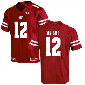 #12 Daniel Wright Badgers Men University Jerseys Red