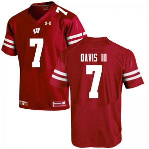 #7 Danny Davis III Badgers Men Football Jersey Red