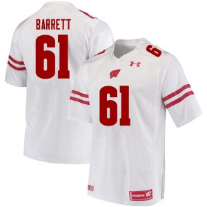 #61 Dylan Barrett Wisconsin Badgers Men Stitched Jerseys White