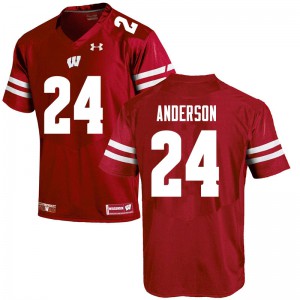 #24 Haakon Anderson Wisconsin Badgers Men High School Jerseys Red
