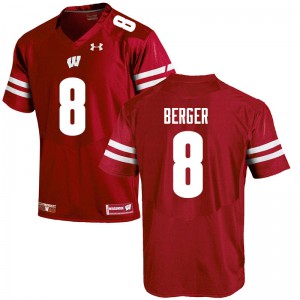 #8 Jalen Berger Wisconsin Badgers Men NCAA Jerseys Red