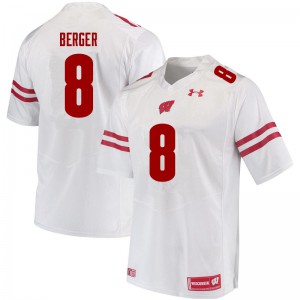 #8 Jalen Berger Badgers Men Stitched Jerseys White