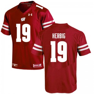 #19 Nick Herbig Wisconsin Badgers Men Stitched Jersey Red