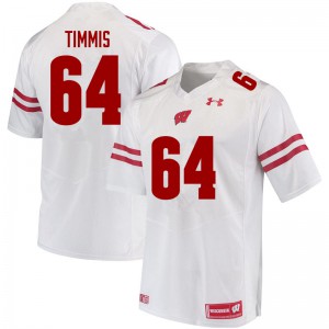 #64 Sean Timmis University of Wisconsin Men Stitch Jerseys White