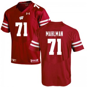 #71 Riley Mahlman Wisconsin Men Stitched Jerseys Red