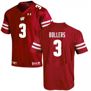 #3 T.J. Bollers Wisconsin Men NCAA Jerseys Red