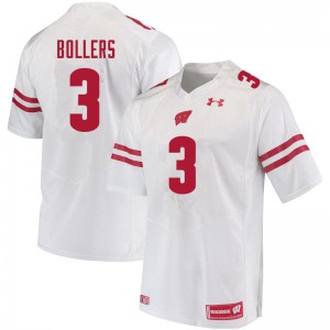 #3 T.J. Bollers Badgers Men College Jerseys White