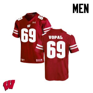 #69 Aaron Vopal University of Wisconsin Men Stitched Jerseys Red