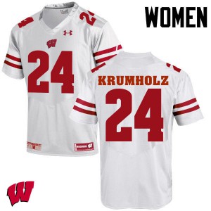 #24 Adam Krumholz UW Women Embroidery Jerseys White