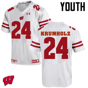#24 Adam Krumholz University of Wisconsin Youth University Jerseys White