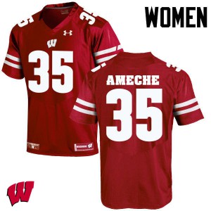 #35 Alan Ameche University of Wisconsin Women NCAA Jersey Red