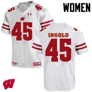 #45 Alec Ingold Badgers Women University Jersey White