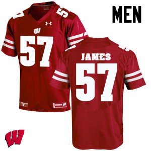 #57 Alec James Wisconsin Badgers Men Stitch Jersey Red