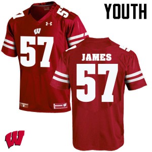 #57 Alec James UW Youth Stitched Jerseys Red