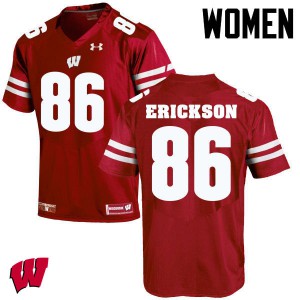 #86 Alex Erickson Badgers Women College Jersey Red