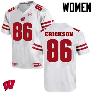 #86 Alex Erickson Wisconsin Women High School Jerseys White