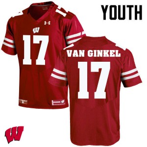 #17 Andrew Van Ginkel University of Wisconsin Youth University Jerseys Red