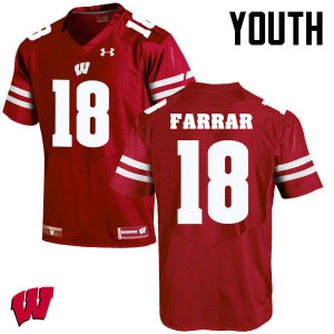 #18 Arrington Farrar Wisconsin Badgers Youth Official Jersey Red