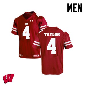 #4 A.J. Taylor Wisconsin Badgers Men Embroidery Jerseys Red