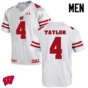 #84 A.J. Taylor Badgers Men Official Jerseys White