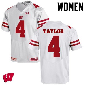 #4 A.J. Taylor Badgers Women NCAA Jerseys White